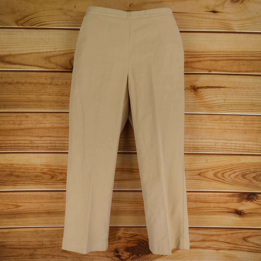 Alfred Dunner Pants Womens Size 10 Brown Stretch‎ Waist Pockets Mid Rise Pull-On